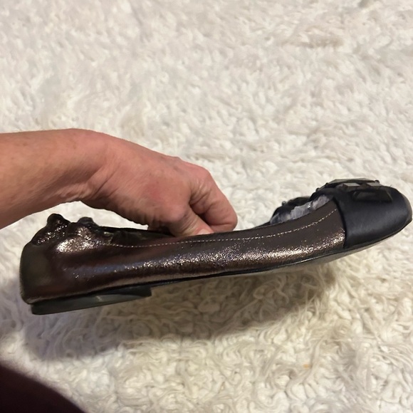 Tory Burch 9.5 M Black Jeweled Flats Ballet Shoes Genuine Leather 👠S6 - Picture 3 of 11